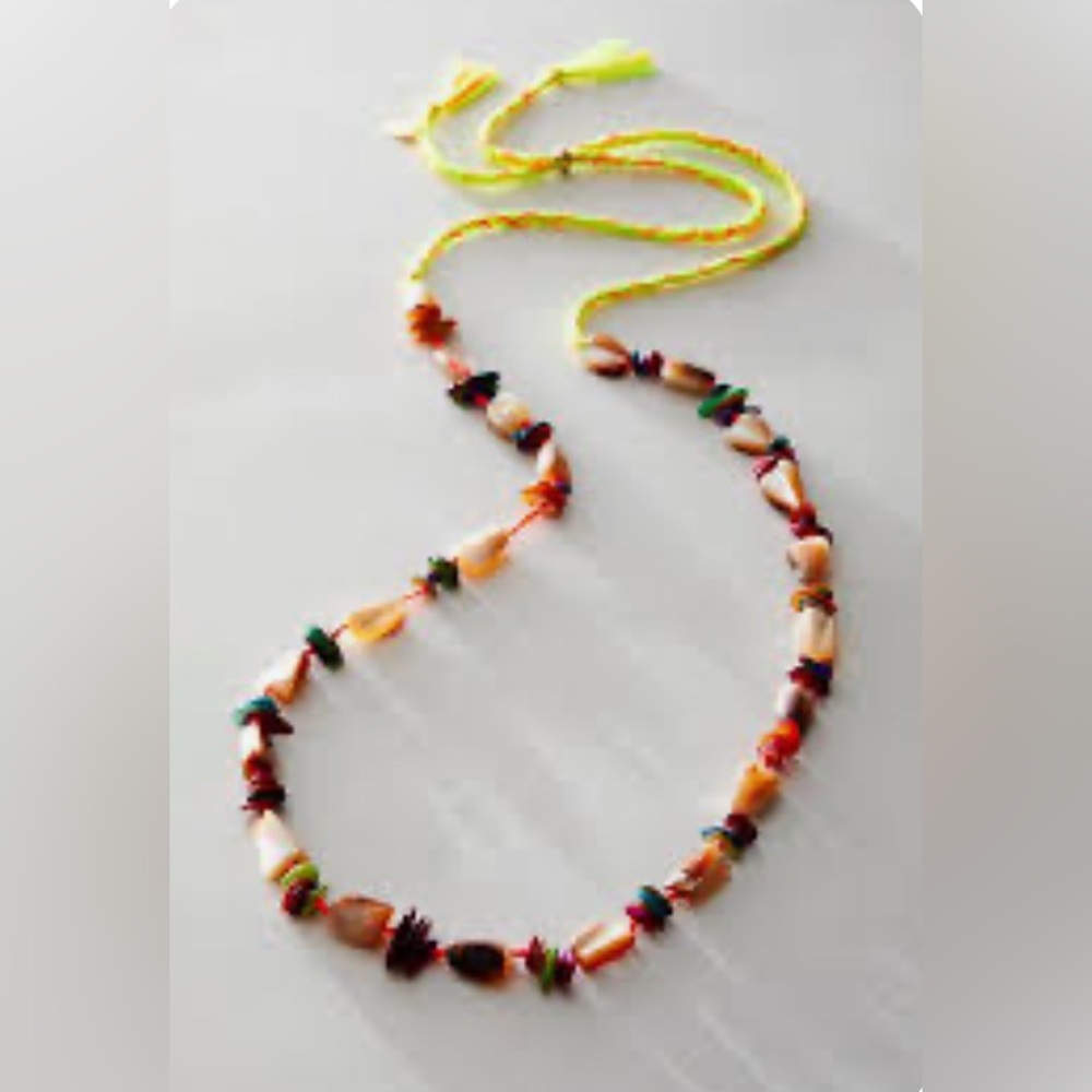 Free People X Ariana Ost “At The Market” Necklace ~ Neon Yellow/Orange; NWT - Picture 10 of 16